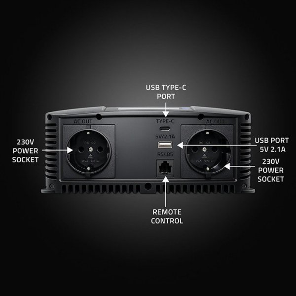 Qoltec Przetwornica napięcia Pure Sine Wave | 12V na 230V | 2000/4000W
