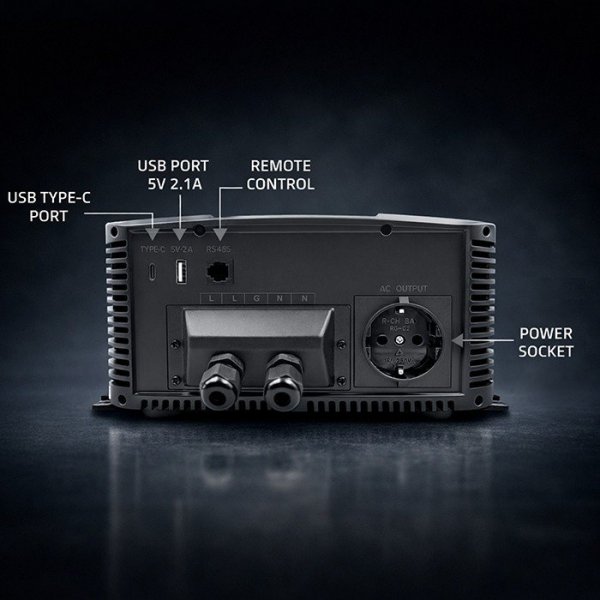 Qoltec Przetwornica napięcia Pure Sine Wave | 12V na 230V | 3000/6000W