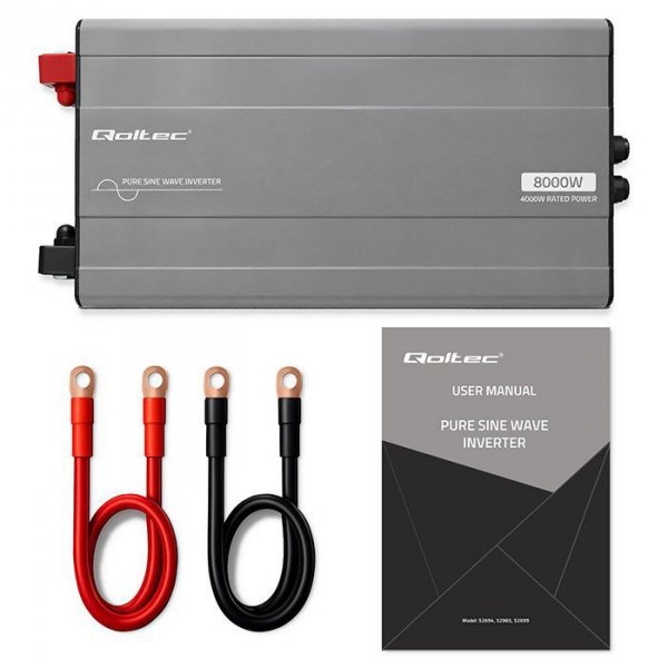 Qoltec Przetwornica napięcia Pure Sine Wave | 12V na 230V | 4000/8000W
