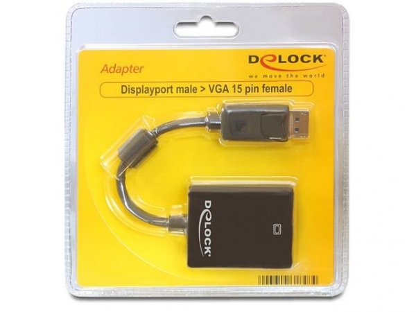 Delock Adapter Displayport(M)-&gt; VGA(F) 12.5cm