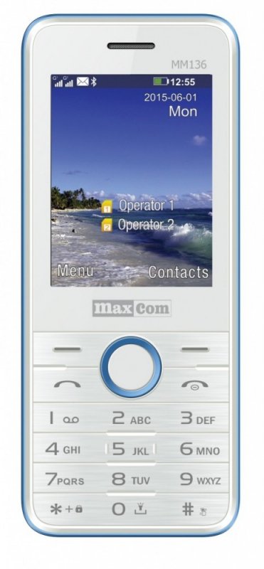 Maxcom MM 136 Dual SIM Telefon GSM Biało-Niebieski