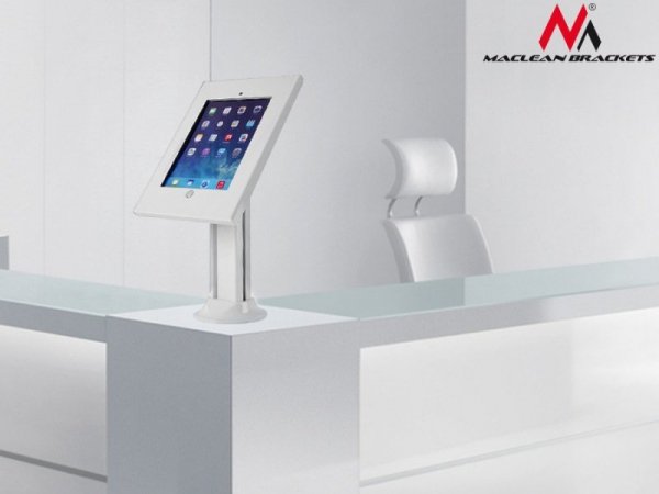 Maclean Stojak, uchwyt reklamowy do tabletu, biurkowy z blokadą, MC-677 iPad 2/3/4/Air/Air2