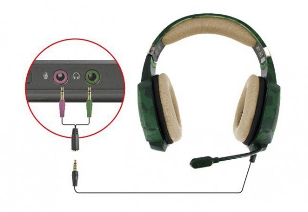 Trust Słuchawki GXT 322C Gaming zielony kamuflaż