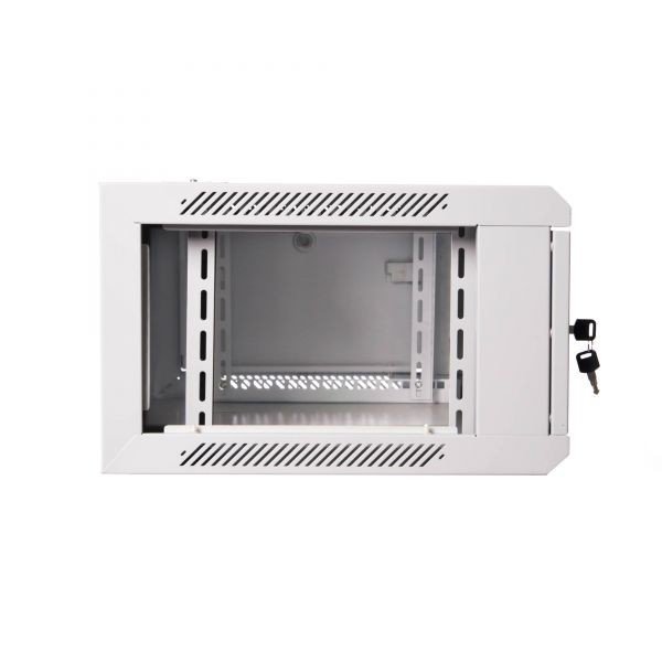 Digitus Szafa wisząca jednosekcyjna 19 cali 6U 368/600/450mm, drzwi szklane, szara (RAL7035), zmontowana