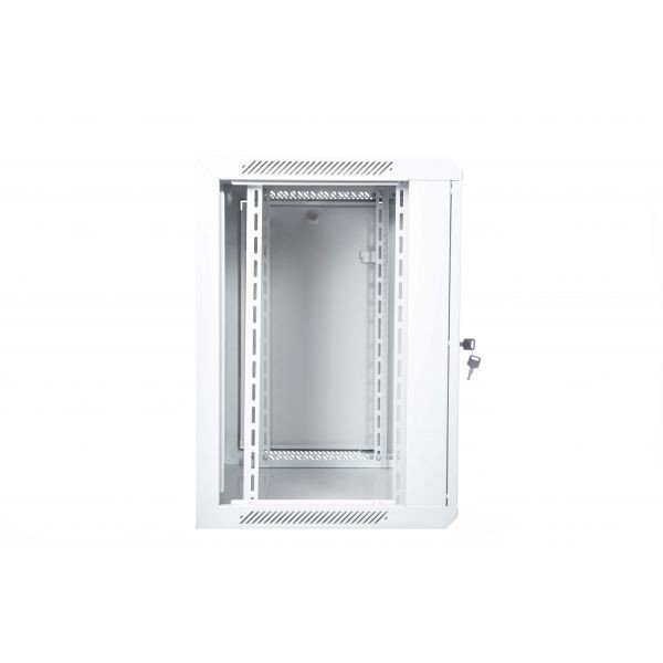 Digitus Szafa wisząca jednosekcyjna 19 12U 635/600/450mm, drzwi szklane, szara (RAL 7035), zmontowana