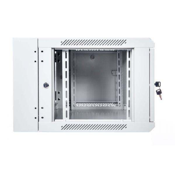 Digitus Szafa wisząca dwusekcyjna 19 6U 368/600/550mm, drzwi szklane, szara (RAL7035), zmontowana