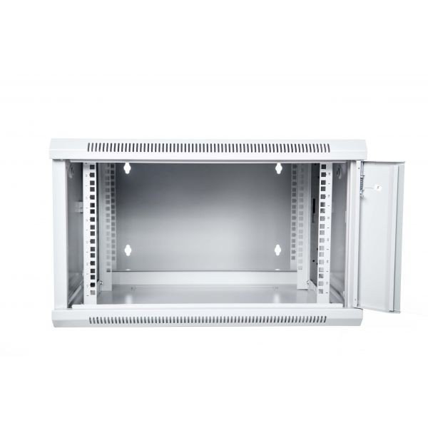 Digitus Szafa wisząca dwusekcyjna 19 6U 368/600/550mm, drzwi szklane, szara (RAL7035), zmontowana