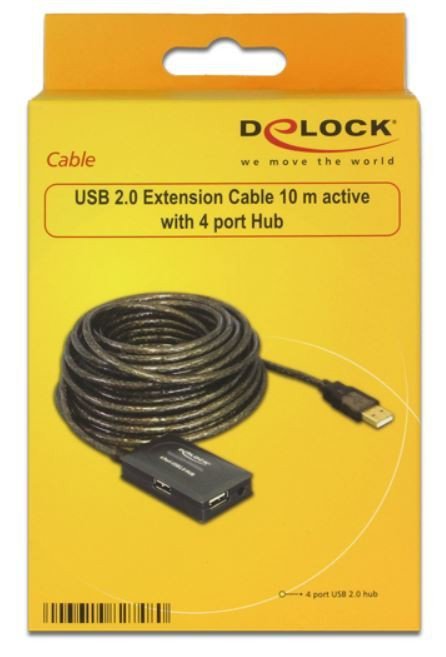 Delock Przedłużacz USB aktywny + Hub 4-port 10m