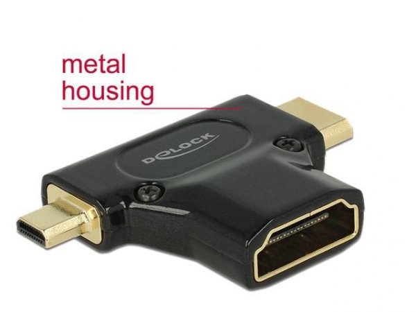 Delock Adapter HDMI-A(F)-&gt;HDMI -C+HDMI-D(M)Ethernet