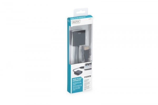 Digitus Konwerter/adapter audio-video HDMI do VGA, 1080p FHD, z audio 3.5mm MiniJack