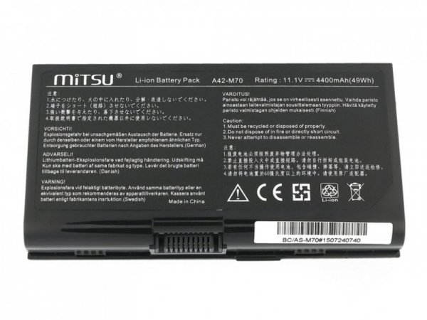 Mitsu Bateria do Asus G72, M70, N70 4400 mAh (49 Wh) 10.8 - 11.1 Volt