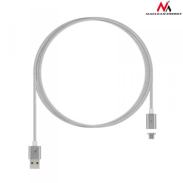 Maclean Kabel micro USB magnetyczny silver MCE160 - Quick & Fast Charge