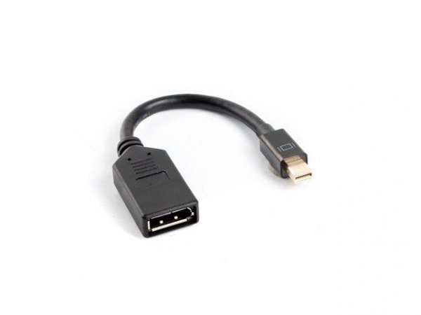 Lanberg Adapter mini Displayport (M) -&gt; DisplayPort (F) na kablu 10cm    czarny
