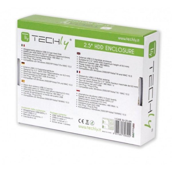 Techly Obudowa na dysk HDD/SSD SATA 2.5 cala, USB 3.0, aluminiowa, czarna