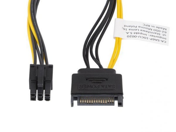 Lanberg Kabel SATA zasilający - PCI Express 6Pin 20cm
