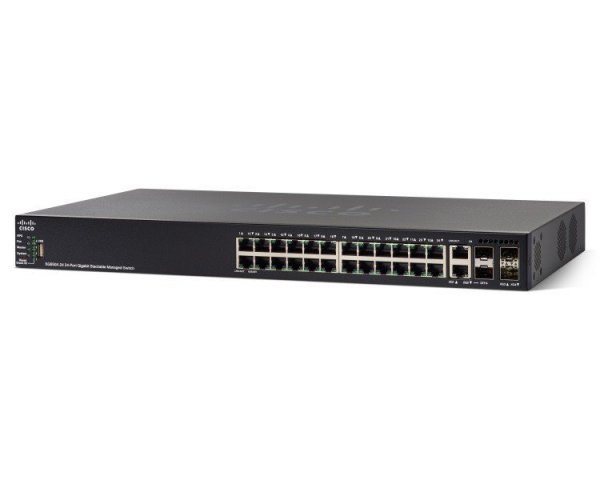 Cisco SG550X-24 switch 24x1GbE 2xCombo(RJ45-10GbE/SFP+) 2xSFP+  stack SG550X-24-K9-EU