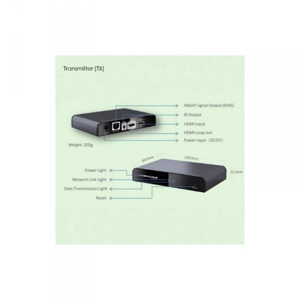 Techly Extender HDMI HDbitT po skrętce kat6/6a/7 do 120m, FullHD, z IR