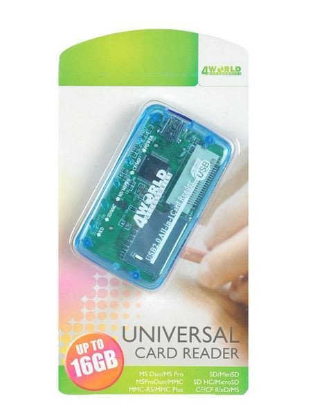 4world Uniwersalny czytnik kart pamięci USB 2.0