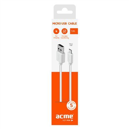 ACME Europe Kabel MicroUSB(M)-USB Typ-A(M) CB1011W 1m