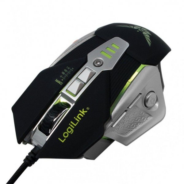 LogiLink Mysz optyczna dla graczy 2400dpi odważniki LED