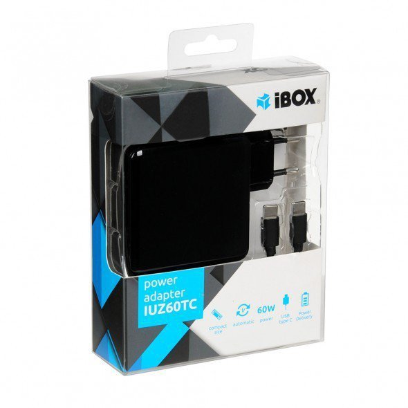 iBOX Zasilacz do laptopa uniwersalny IUZ60TC USB C Power Delivery
