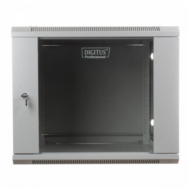 Digitus Szafa sieciowa wisząca 19 cali 9U rack 600x600, drzwi szyba, niedzielona, niezłożona, Szara