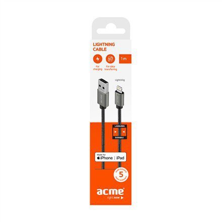 ACME Europe Kabel 1m Lightning MFi - USB Typ-A CB2021G