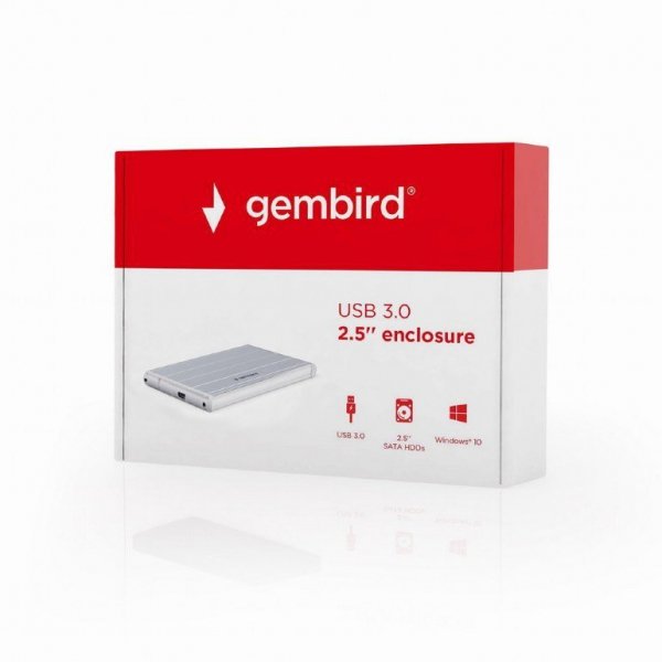 Gembird Obudowa dla dysków 2.5 USB3.0/aluminium/srebrna