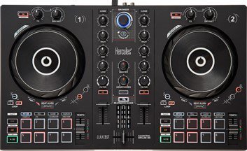 Hercules Konsola DJ Inpuls 300, kontroler DJ ze złączem USB, 2 ścieżki, 16 padów i karta dźwiękowa, oprogramowanie i samouczki w