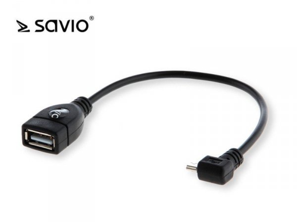 Elmak Adapter OTG USB AF - micro USB kątowy BM Savio CL-61 wielopak 10 szt.