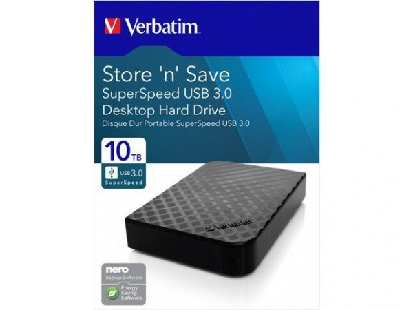 Verbatim Store&#039;n&#039;Save 10TB 3.5&#039;&#039; Czarny USB 3.0