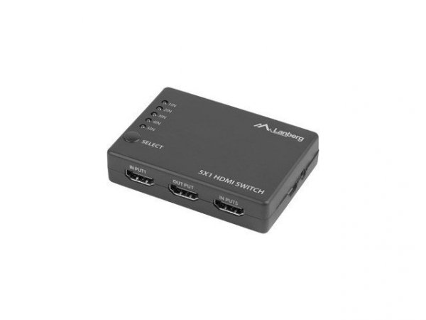 Lanberg Switch video 5 x HDMI + port micro USB Czarny
