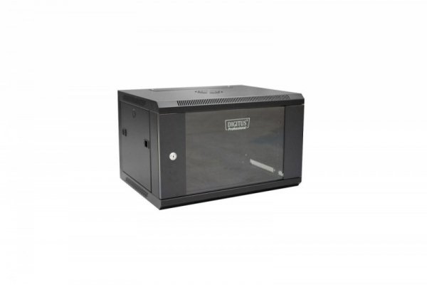 Digitus Szafa wisząca jednosekcyjna 19 cali 6U 368/600/450mm drzwi szklane Czarna