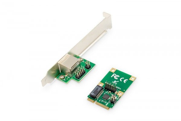 Digitus Karta sieciowa przewodowa mini PCI Express do RJ45 Gigabit 10/100/1000Mbps Low Profile
