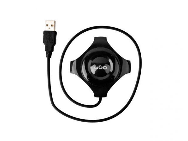UGo Hub USB 2.0 Maipo HU50 4-Porty + port DC 3.5 Czarny