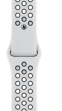 Apple Zegarek Nike Series 6 GPS, 40mm koperta z aluminium w kolorze srebrnym z paskiem sportowym  czysta platyna/czarny Nike - R