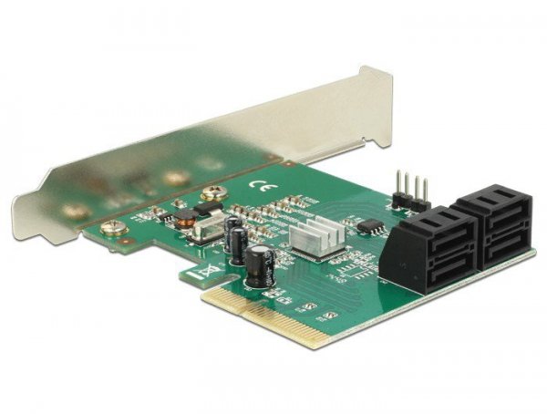 Delock Karta PCI Express Hybrydowa 4 x wewnętrzny SATA 6 Gb/s RAID - Konstrukcja niskoprofilowa