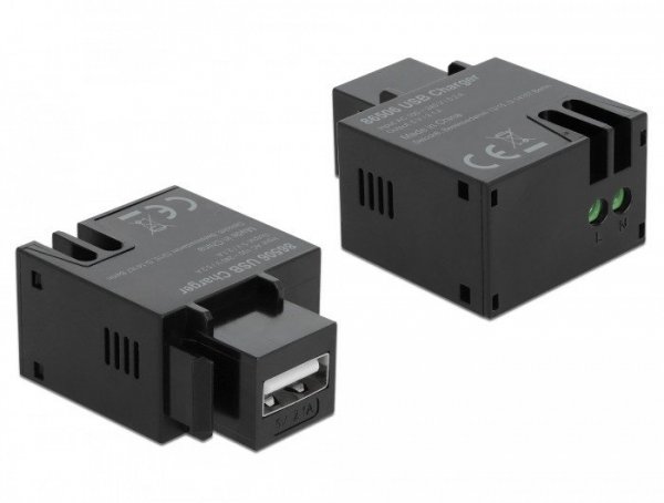 Delock Port ładowania Keystone Module USB Type-A 2,1 A czarny