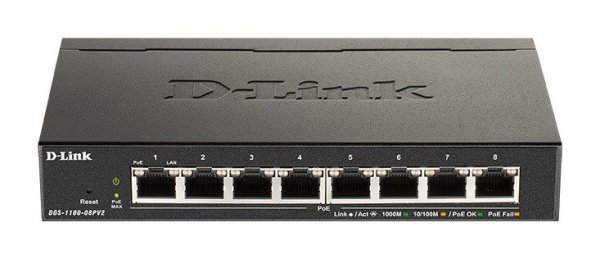 D-Link Przełącznik SMART DGS-1100-08PV2 8xGE PoE