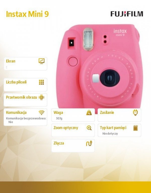 Fujifilm Aparat Instax Mini 9 różowy + ramka + etui + album