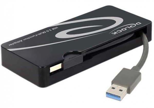 Delock Replikator portów USB 3.0-HDMI, VGA , LAN, USB 3.0 czarny