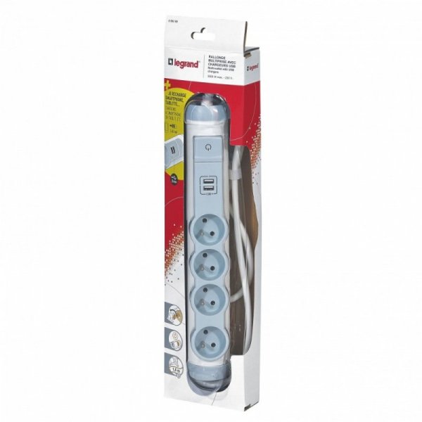 Legrand Przedłużacz 4x2P+Z 1,5m 2xUSB