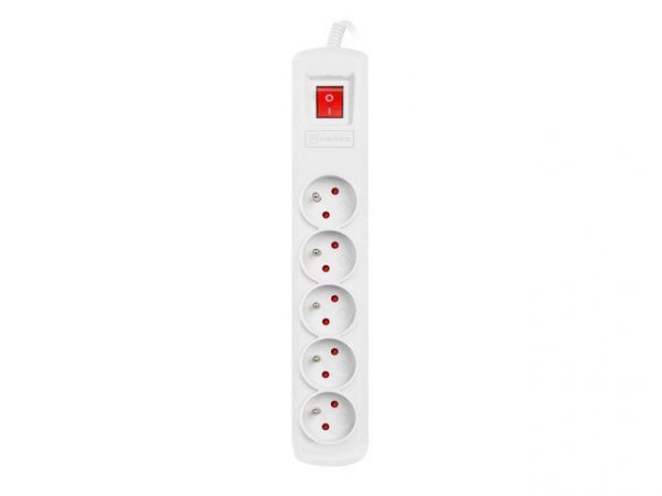 Natec Listwa przeciwprzepięciowa Bercy 400 1,5m (5 gniazd) Biała