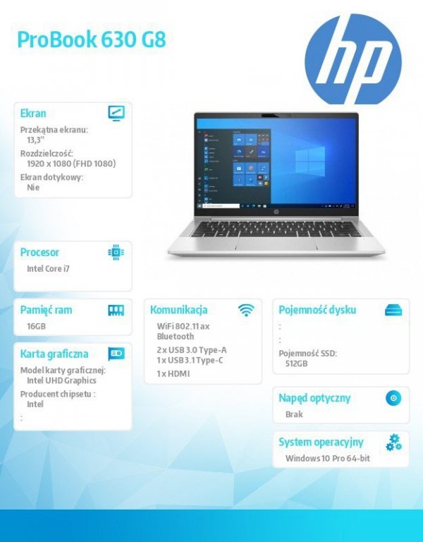 HP Inc. Notebook ProBook 630 G8 i7-1165G7 512/16/W10P/13,3 3S8S7EA