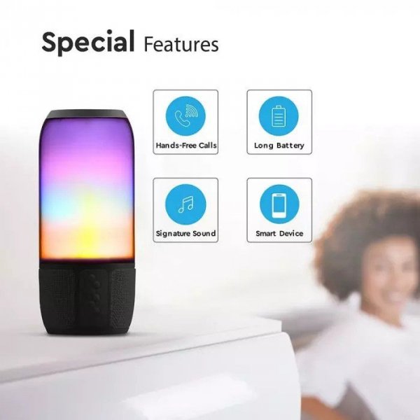 V-tac Głośnik przenośny LED Bluetooth Czarny