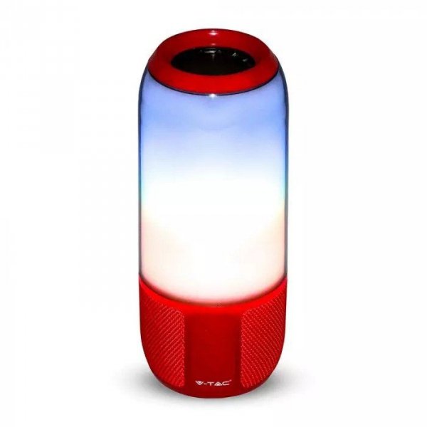 V-tac Głośnik przenośny LED Bluetooth Czerwony