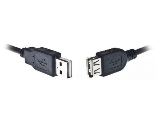 Lanberg Przedłużacz USB-A M/F 2.0 1.8m OEM-0014 czarny