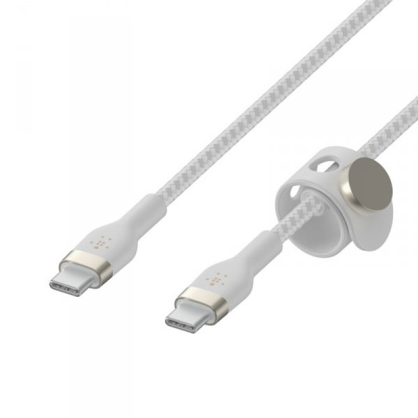 Belkin Kabel BoostCharge USB-C/USB-C silikonowy w oplocie 1m, biały