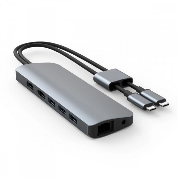 HyperDrive Adapter Hyper VIPER 10-in-2 HUB, 4K 2x HDMI, 3x USB-A, Gigabit Ethernet,SD, MicroSD, USB-C Power Delivery 60W, AudioJ