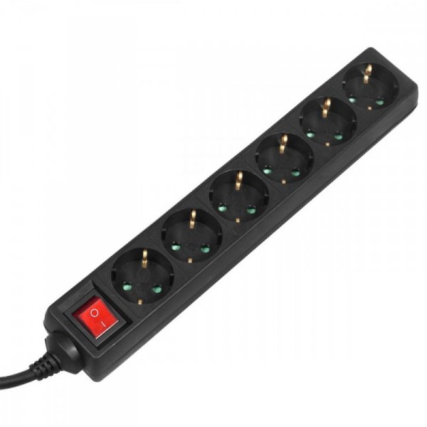 Maclean Listwa zasilająca 5m 6 gniazd z wyłącznikiem MCE195G